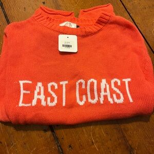 NWT - Pearls & Camo - East Coast knitted sweater - Size Large - Coral